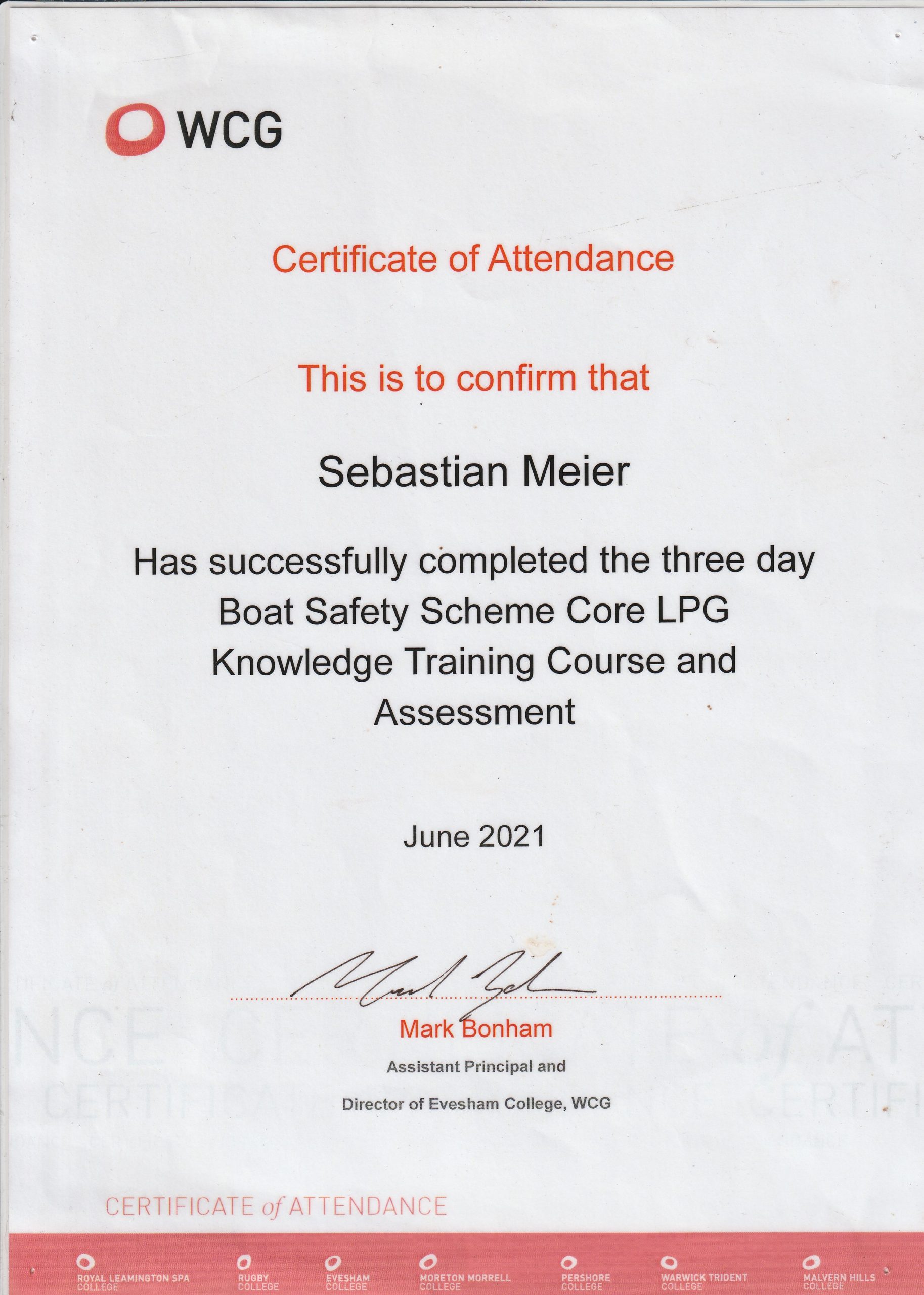 BSS Core LPG Certificate