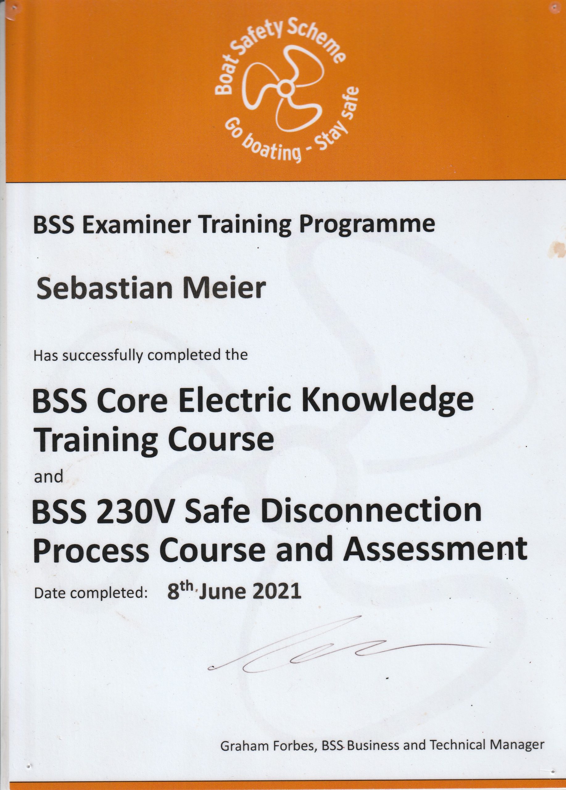 BSS Core Electric Certificate