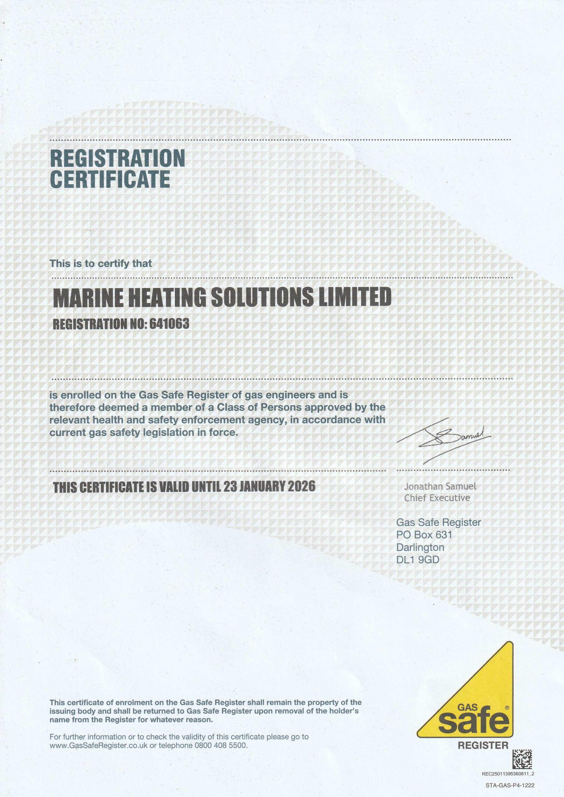 New GasSafe Registration For Boats - 2025/26