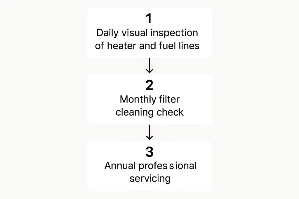 Caravan Diesel Heater Maintenance Schedule - Infographic