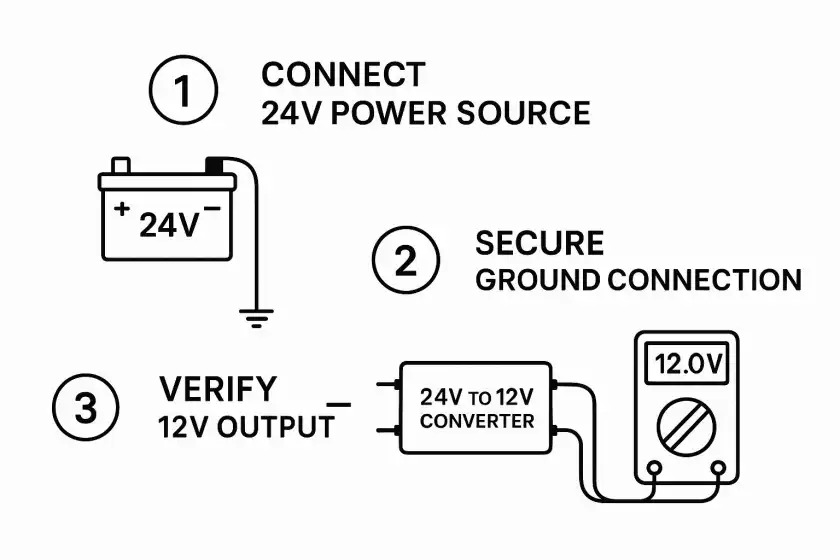 Narrowboat 24 to 12v Converter Infographic