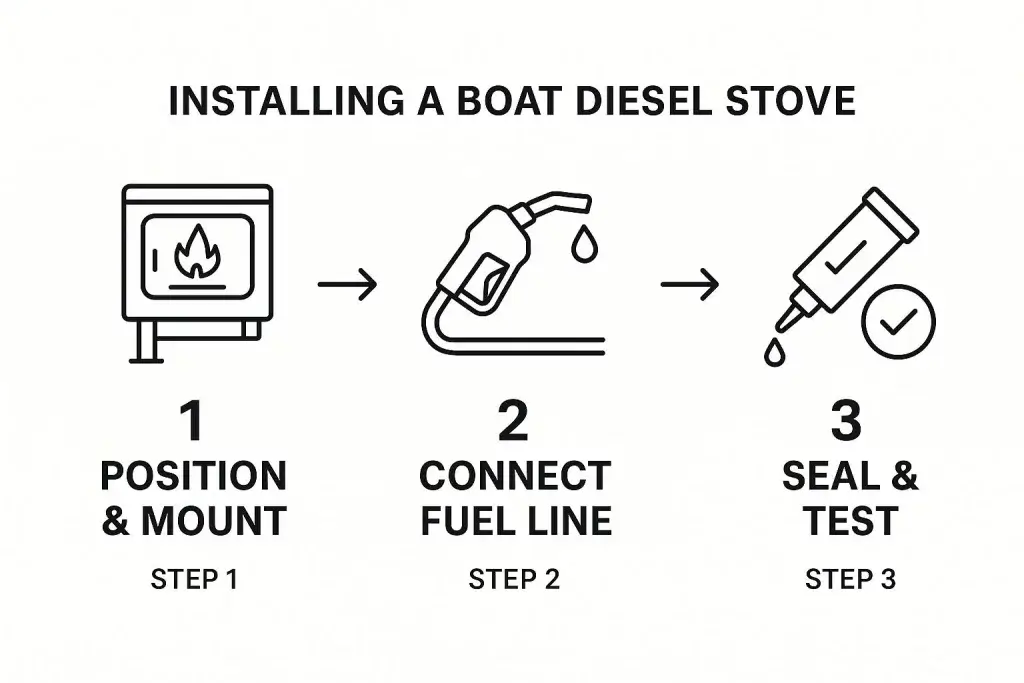 Installing a Boat Diesel Stove Infographic
