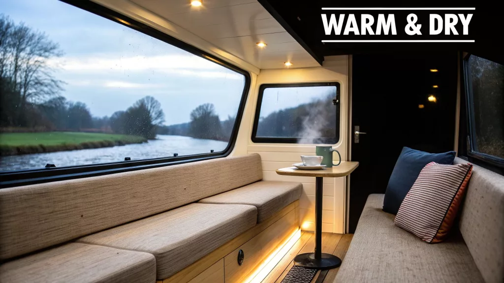 A warm and dry boat cabin