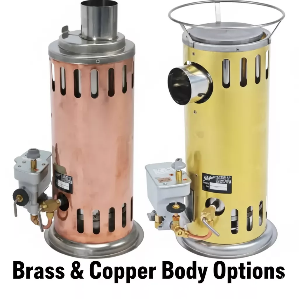 Refleks Diesel Heaters with Brass and Copper Body Option