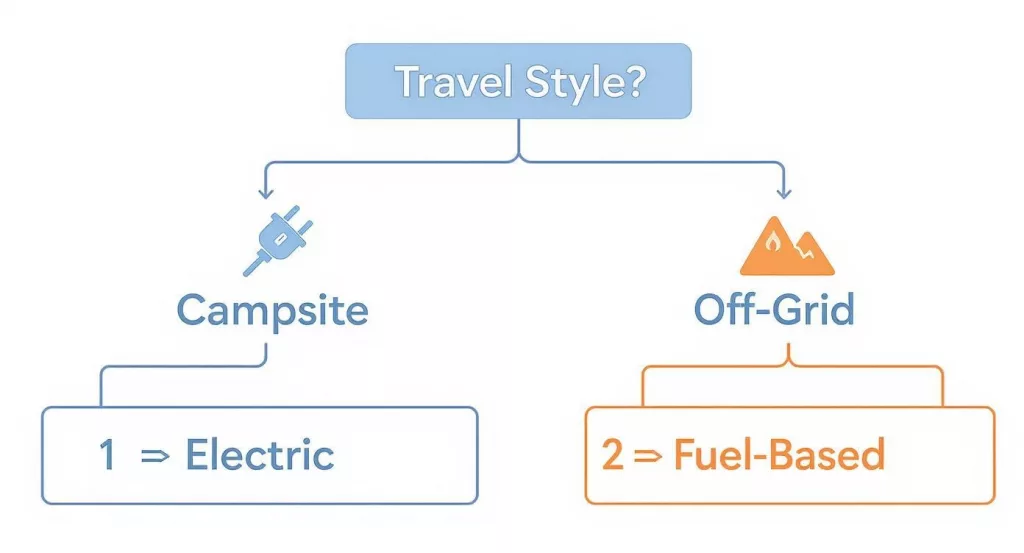 Travel Style Infographic for Choosing Your Ideal Caravan Heating Systems
